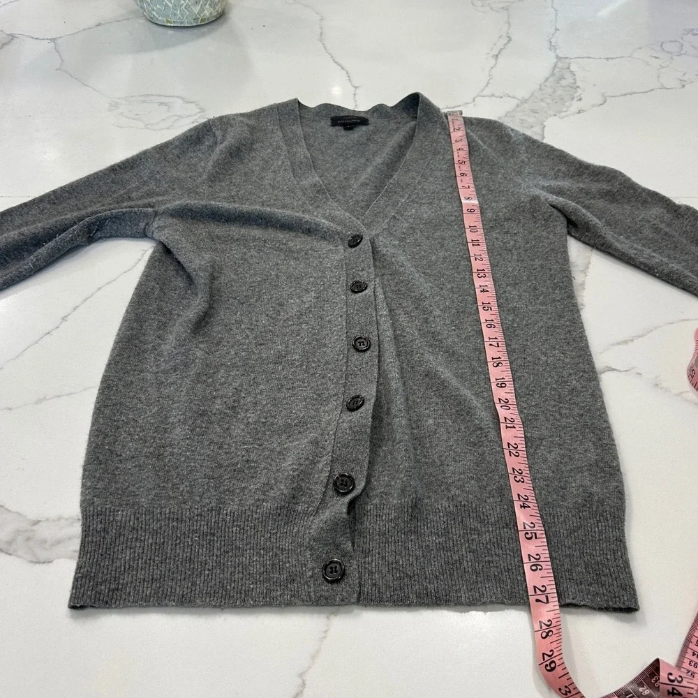 J.Crew Cashmere Blend Cardigan Sweater Womens Small Gray Long Sleeve Button Up - Picture 4 of 7
